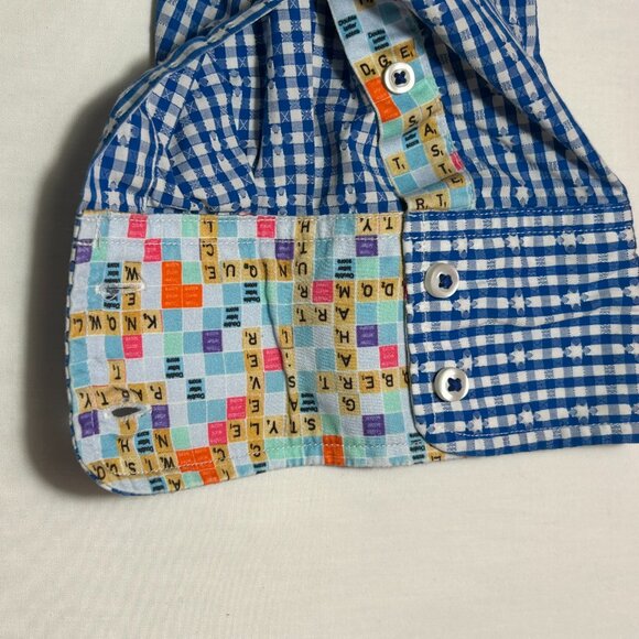 Robert Graham blue & white small plaids men dress shirt - Picture 5 of 8